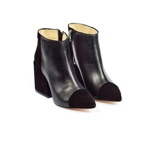 **SOLD**Ouigal Andy Black Suede and Leather Booties 37